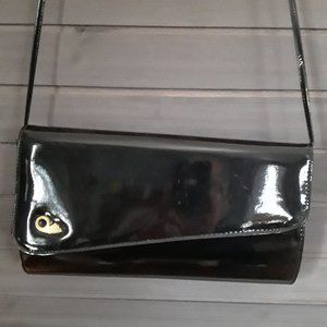 NWOT Black Patent Leather Crossbody Bag